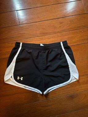 Under Armour Black Athletic Shorts with White Trim